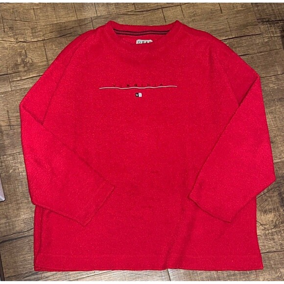 Vintage embroidered red fleece Virginia sweatshirt crewneck - Picture 1 of 4